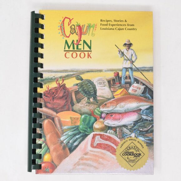 Cajun Men Cook Recipe Book Food Louisiana Hardcover Spiral Illustrated Beaver Cl - Picture 1 of 14